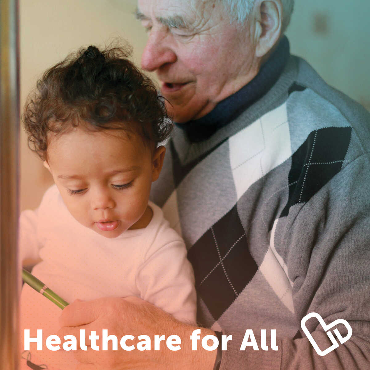 Healthcare for all - photo of grandparent and grandchild